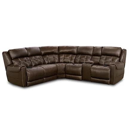 Casual L-Shaped Power Reclining Sectional